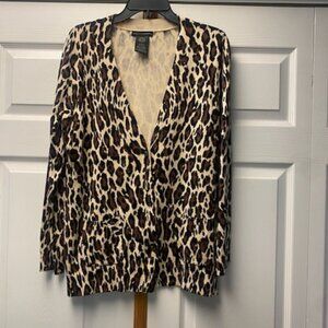 NWOT - Grace Elements Leopard Print Cardigan - Sz L